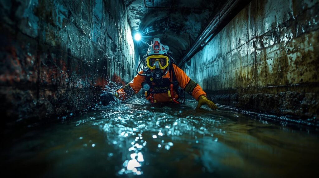 Buzo-de-drenaje-subterraneo-aguas-negras-cdmx-2-1024x573 42 años bajo agua negra: así trabaja el buzo de México