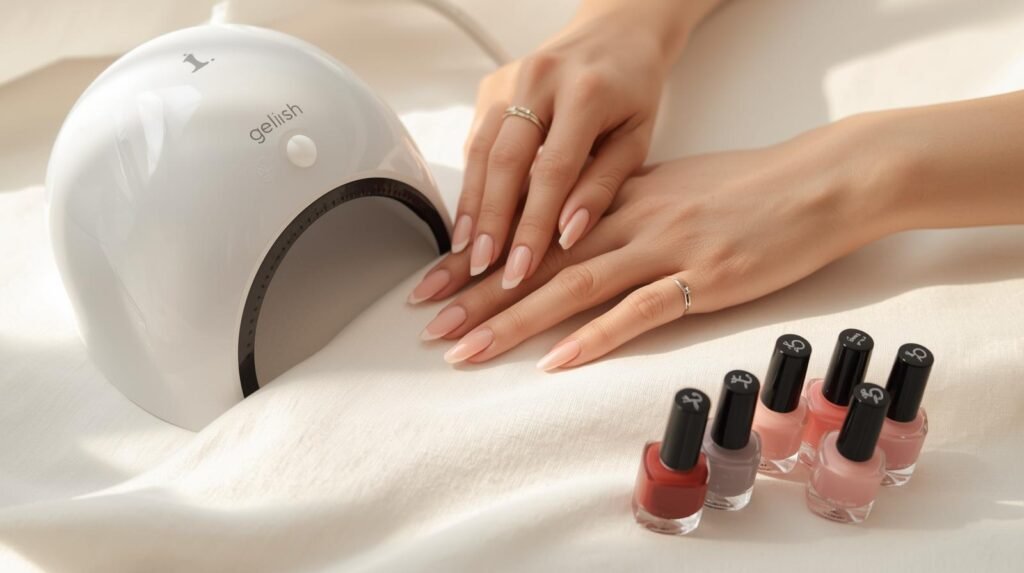 Crear-un-poster-en-el-que-se-muestre-un-espacio-en-el-que-se-hace-la-aplicacion-de-unas-a-mujeres-utilizando-gelish-aparatos-para-el-secado-barnices-de-unas-4-1024x573 Gelish prohibido en Europa: riesgos químicos y dermatológicos del esmaltado