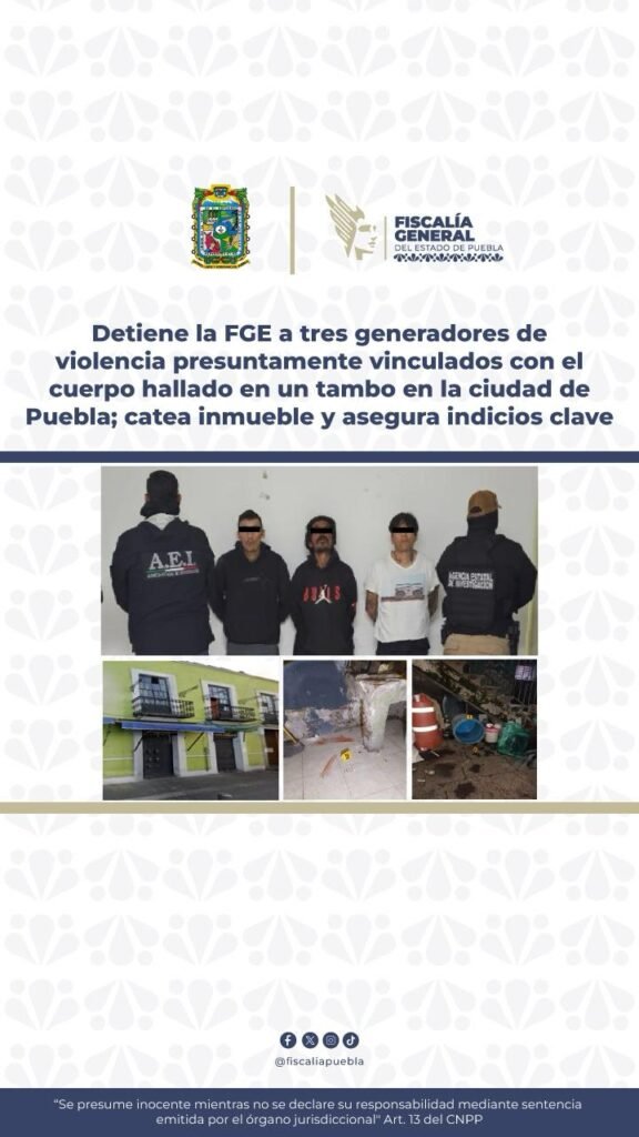 Fiscalia-Tambo-576x1024 Hallan cuerpo en tambo, detienen a 3 por homicidio y narcomenudeo en Puebla