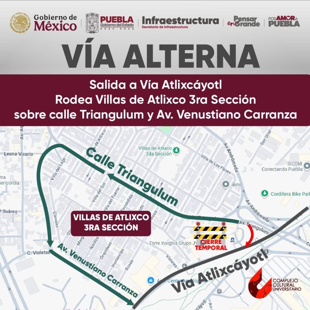 IMG_9225-1024x1024 Cierre vial en Vía Atlixcáyotl por construcción de puente peatonal con escaleras eléctricas y elevadores
