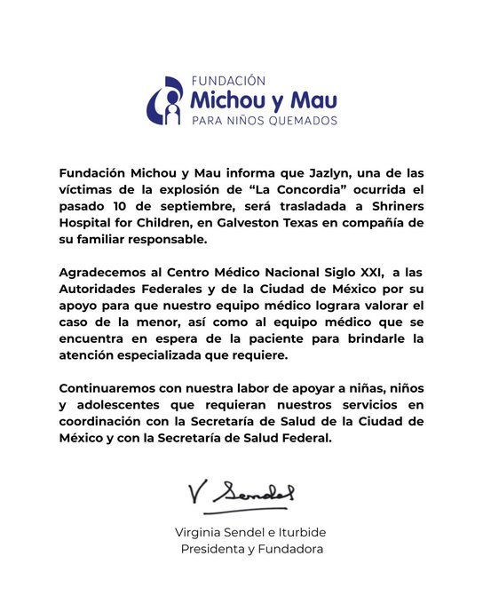 fundacion Trasladan a Jazlyn Azuleth a Shriners Texas; Michou y Mau coordina el vuelo médico